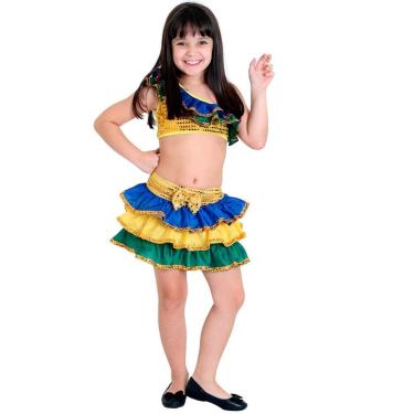 Imagem de Fantasia Brasileirinha Infantil Com Saia e Top
