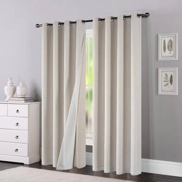 Imagem de Cortina de Tecido Voil Semi Blackout Boston Marfim 2,60x2,30m Pemogo
