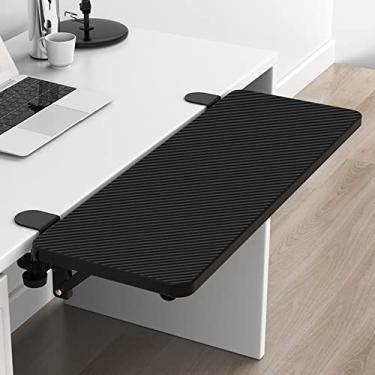 Imagem de Siiboat Extensor de mesa de computador braço suporte de cotovelo bandeja dobrável para teclado para mesa quadrada - fibra de carbono 75 x 24 cm