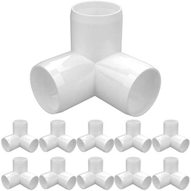 Imagem de letsFix Acessórios de PVC de 2,5 cm, 3 vias (pacote com 10) para móveis, conector de cotovelo de 2,5 cm, resistente para móveis faça você mesmo, molduras, resistente a UV - compatível com tubos de PVC