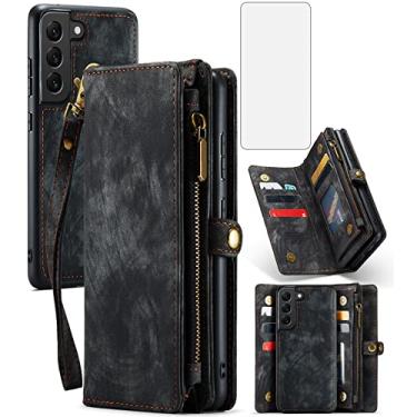 Imagem de Asuwish Capa de celular para Samsung Galaxy S22 Plus 5G com zíper com protetor de tela de vidro temperado e suporte de cartão flip acessórios para celular Gaxaly S22+5G Galaxies S22plus 22S + S 22 22+