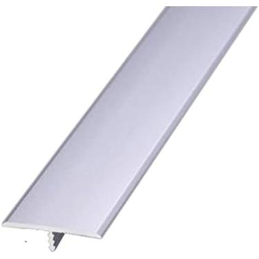 Imagem de Tira de limiar Tira de transição de piso de liga de alumínio para interior, tira de junção de piso com moldagem em T, faixa de borda de carpete, 90 cm/36 pol., prata, largura 4 cm/1,57 pol.