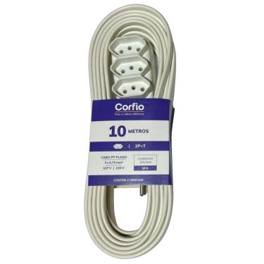 Imagem de Extensão Corfihome Corfio 2P+T 10A Branco 3 Tomadas 10m