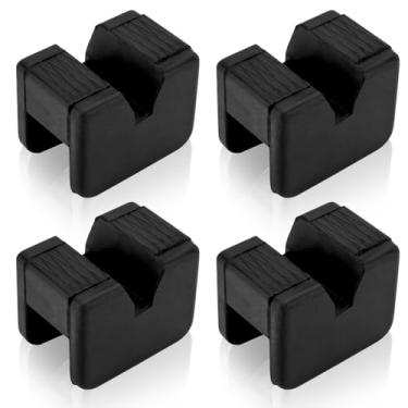 Imagem de Adaptador de tomada para suporte de tomada, 2 a 3 toneladas, conjunto de protetores de soldas de trilho com moldura de borracha resistente com fenda (pacote com 4)