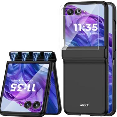 Imagem de Miimall Capa fina para Motorola Razr+ Plus 2024 com protetor de tela, capa de dobradiça, capa amortecedora de carregamento sem fio para Razr 50 Ultra