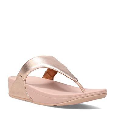 Imagem de FitFlop Sandália feminina de couro Lulu Toe Post, Ouro rosa, 8.5