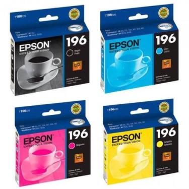 Imagem de  Kit 4 Cartuchos Epson 196 P/ Xp401 Xp411 Wf-2512 Original