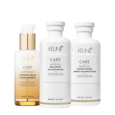 Imagem de Kit Keune Care Satin Oil Shampoo Condicionador e Lumi Coat Supreme Cre