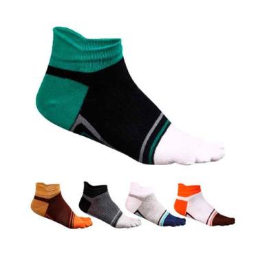 Imagem de Meia 5 Dedos Unissex Dedinho Cano Médio Soquete Tam até 43 - Cotton Lh