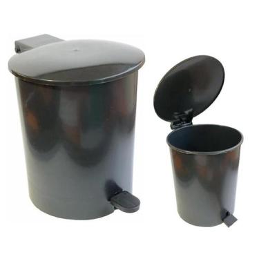 Imagem de Lixeira Cesto De Lixo Pedal Pia Cozinha Banheiro 4 Litros - Preto - DR