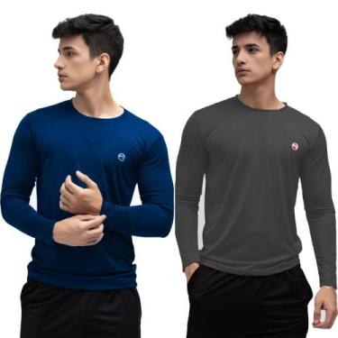 Imagem de Kit 2 Camisa Térmica Masculina Proteção Uv 50+ Segunda Pele - The Lion