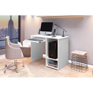 Imagem de Mesa Escrivaninha ING Para Estudo com Nicho Para CPU e Teclado Cor Bra