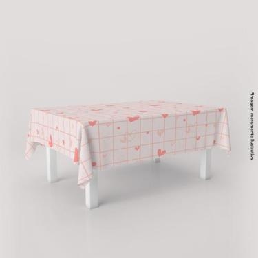 Imagem de Toalha De Mesa Corações Decorativa Quadriculada - PRESENTE-BRINDE, Ret