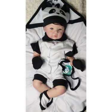 Imagem de Bebê Reborn Menino Moreno Panda Envio Imediato - Mundo Azul e Rosa