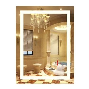 Imagem de Espelho Jateado Iluminado Com Led Quente 80x100cm - Woodglass