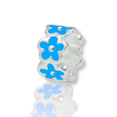 Imagem de Berloque Charms Separador Flor Prata Legitima 925 - Lojas La+Ny, 1, Az