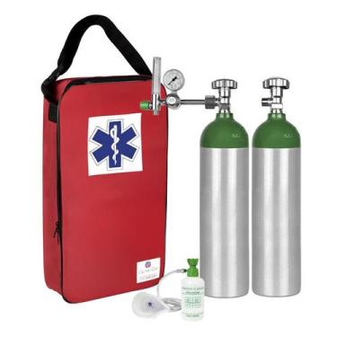Imagem de Kit Oxigênio 3L 2 Cilindros Bolsa Vermelha - Corcenter
