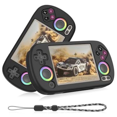 Imagem de Silicone Case Compatible with Anbernic RG40XX H, Anti-Scratch, Washable, Shockproof Protective Cover for RG40XX H Handheld Game Console with Lanyard - Black