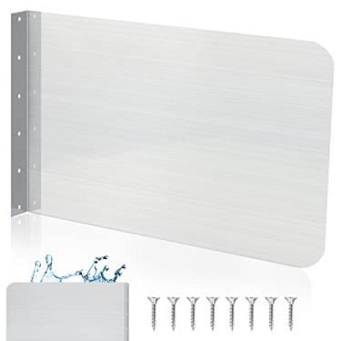 Imagem de Protetor contra respingos laterais de aço inoxidável para montagem na parede com parafusos, protetor contra respingos para pia de banheiro, pia lateral, protetor contra respingos para cozinha, restaurante, suprimento (66 x 12 polegadas)