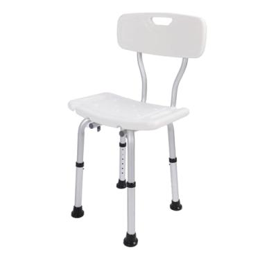 Imagem de Cadeira de Banho Com Encosto Ajustável Em Altura, Antiderrapante, Liga de Alumínio, Cadeira de Chuveiro para Idosos e Deficientes, Chuveiro Interno ou Banheira