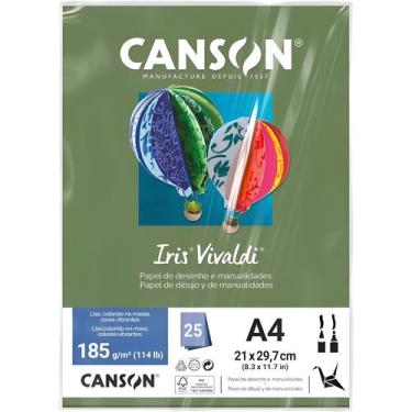 Imagem de Pct Papel Iris Vivaldi 25fls A4 185gr Canson Escolha a Cor, VERDE SAFA