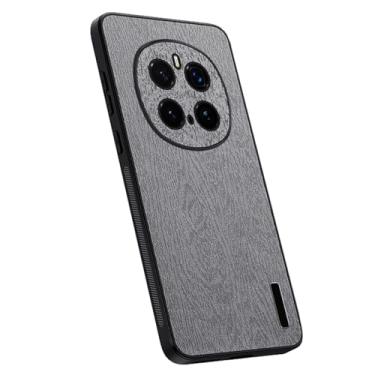 Imagem de HAO RIYLN Capa para Honor Magic 7 Pro/7, proteção total de lente couro textura de madeira capa de telefone fina proteção contra queda anti-impressão digital, cinza, 7Pro