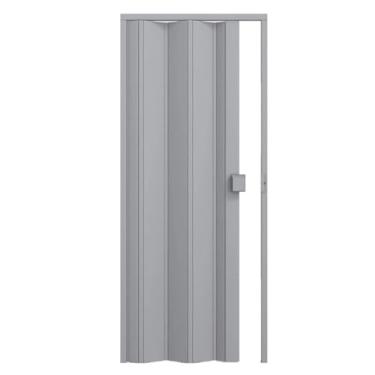 Imagem de Kit com 2 Portas Sanfonadas de Pvc 210x60cm Permatti Cinza Liso