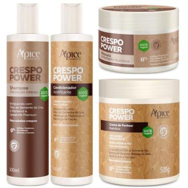 Imagem de Kit Apse Crespo Power Shampoo + Condicionador + Mascara + Creme De Pen