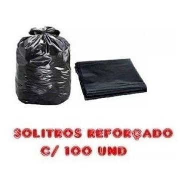 Imagem de Saco De Lixo 30litros C/ 100 Un Preto Reforçado - HIGIPACK, Preto