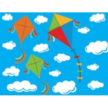 Imagem de Papel de Parede Adesivo Contact Infantil Masculino Menino Pipas Azul I
