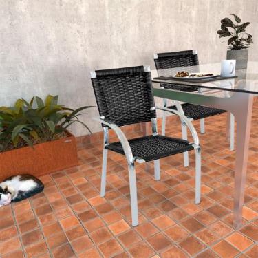 Imagem de Cadeira em Alumínio e Trama Colmeia Área Cozinha Resistente - Premium 