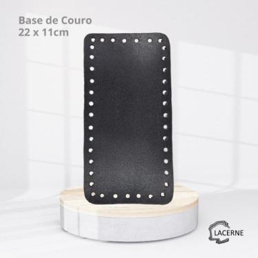 Imagem de Fundo de Bolsa em Couro para Crochê Tamanho 22 x 11cm - Lacerne, Preto