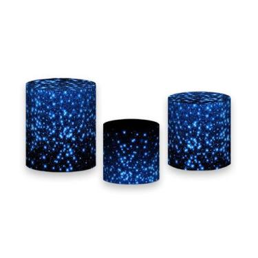 Imagem de Trio De Capa Cilindro - Efeito Glitter Azul Fundo Preto 033 - Via Core