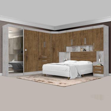 Imagem de Dormitório Georgia Ja Avelã/jequitibá P/ Cama Box 1,38m