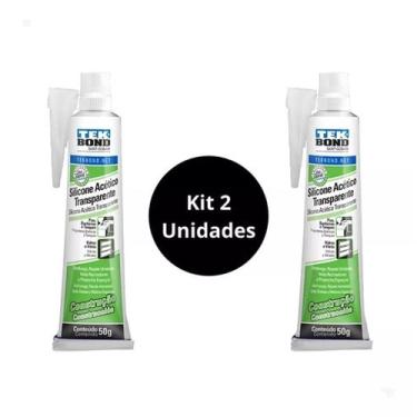 Imagem de Silicone Acético Bisnaga Construção Incolor 50g 2 Un - Tek Bond