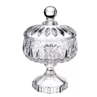 Imagem de Potiche Baleiro Com Pé De Vidro Bomboniere Doceira 18cm - Wolff