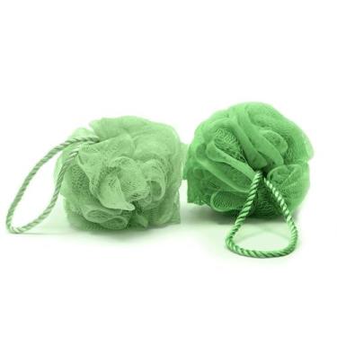 Imagem de Esponja De Banho Buettner Pote C/ 2 Unidades C/ Cordão Nylon Verde