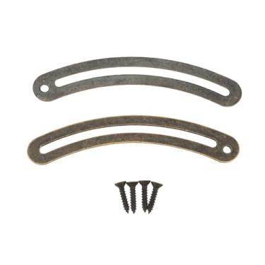 Imagem de 100pcs Tampa de Ferro Dobradiças, Tampa Recurvada de Dobradiça, Acabamento Antigo de Estilo retrô para Caixas de Jóias Armários de Baús de Brinquedo Com Parafusos de Montagem