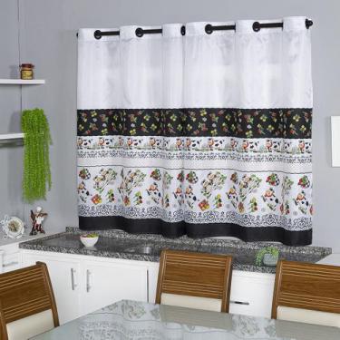 Imagem de Cortina Cozinha Oxford Estampada 2,40x1,30 - Cacá Enxovais, VAQUINHA
