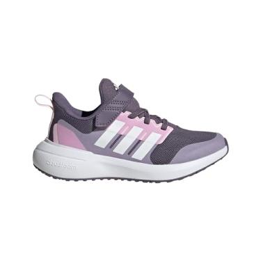 Imagem de adidas Tênis Fortarun 2.0 Cloudfoam com cadarço elástico, Violeta sombra/branco/lilás, 18