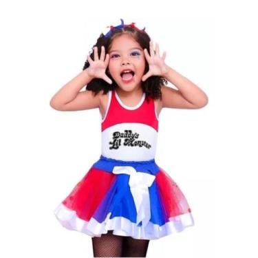 Imagem de Fantasia Arlequina Harley Quinn Esquadrão Roupa Infantil Aniversário T