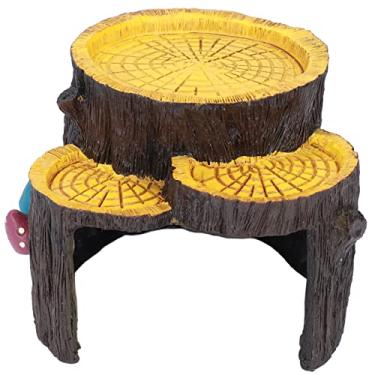 Imagem de QANYEGN Mini coto em forma de buraco para esconder, coto de madeira artificial, casa de decoração de aquário para peixes pequenos e camarão