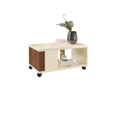 Imagem de Mesa De Centro compacta com Mesa para Notebook Prática EDN, Off/Noguei
