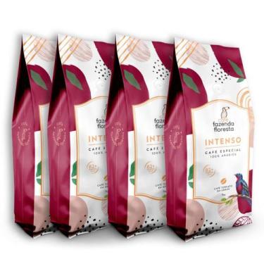 Imagem de Kit Café Especial Fazenda Floresta Intenso em grãos  4 pacotes de 250g