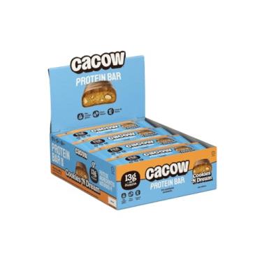 Imagem de Protein Bar CACOW | 11 a 13g de Proteína | Sem Açúcar Sem Glúten Sem Lactose | Snack Saudável e Vegano para Energia e Saciedade Caixa com 12 Barras (Cookies n' Dream)