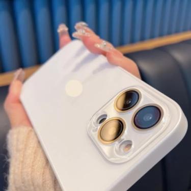 Imagem de Capa Premium de Vidro Fosco Cromado para iPhone, Compatível com Modelos 11 até 16 Pro Max com tenologia MagNetica (Branca, 13 PRO)