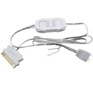 Imagem de DGZZI ARGB Controlador de ventilador de PC 5V 3 pinos ARGB controlador embutido no modo de efeito de luz SATA para fonte de alimentação, barra de luz, placa de iluminação branca