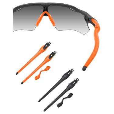 Imagem de HILEEN Óculos de sol de substituição preto fosco para óculos de sol Oakley Radar EV Path Pitch Advancer - preto + laranja