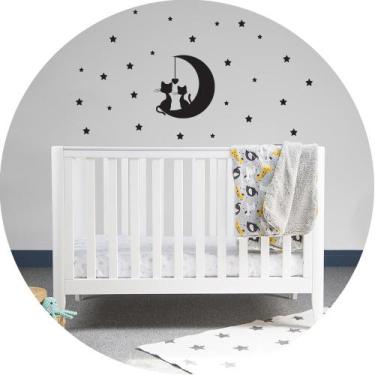 Imagem de Adesivo Parede Casal De Gatos Gatinhos Na Lua - SHD Soleil Home Decor,