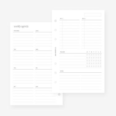Imagem de Franklin Covey Compact Undated Weekly with Tracker Week on Two Pages Planner Insert for Filofax Personal, LV MM agenda refil 6 furos 4,75 x 16,75